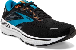BROOKS Men's Adrenaline GTS 22 (034 - Black/Blue/Orange) -Saucony Store 110366 034 A Adrenaline GTS 22