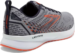 BROOKS Men's Levitate 5 (034 - Grey/Peacoat/Flame) -Saucony Store 110370 034 H Levitate 5