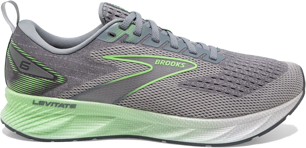 BROOKS Men's Levitate 6 (312 - Primer Grey/Neon Green) 1 BROOKS Men's Levitate 6 (312 - Primer Grey/Neon Green)