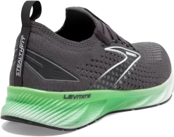 BROOKS Men's Levitate Stealthfit 6 (323 - Blackened Pearl/Green/White) -Saucony Store 110397 323 H Levitate StealthFit 6