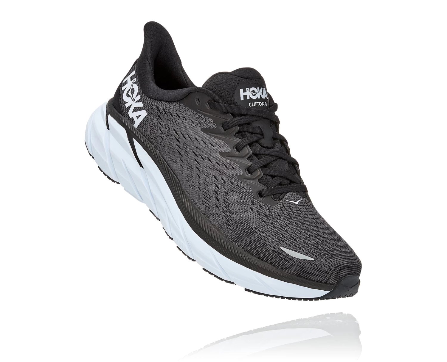 Hoka Men's Clifton 8 (BWHT - Black/White) 1 Hoka Men's Clifton 8 (BWHT - Black/White)