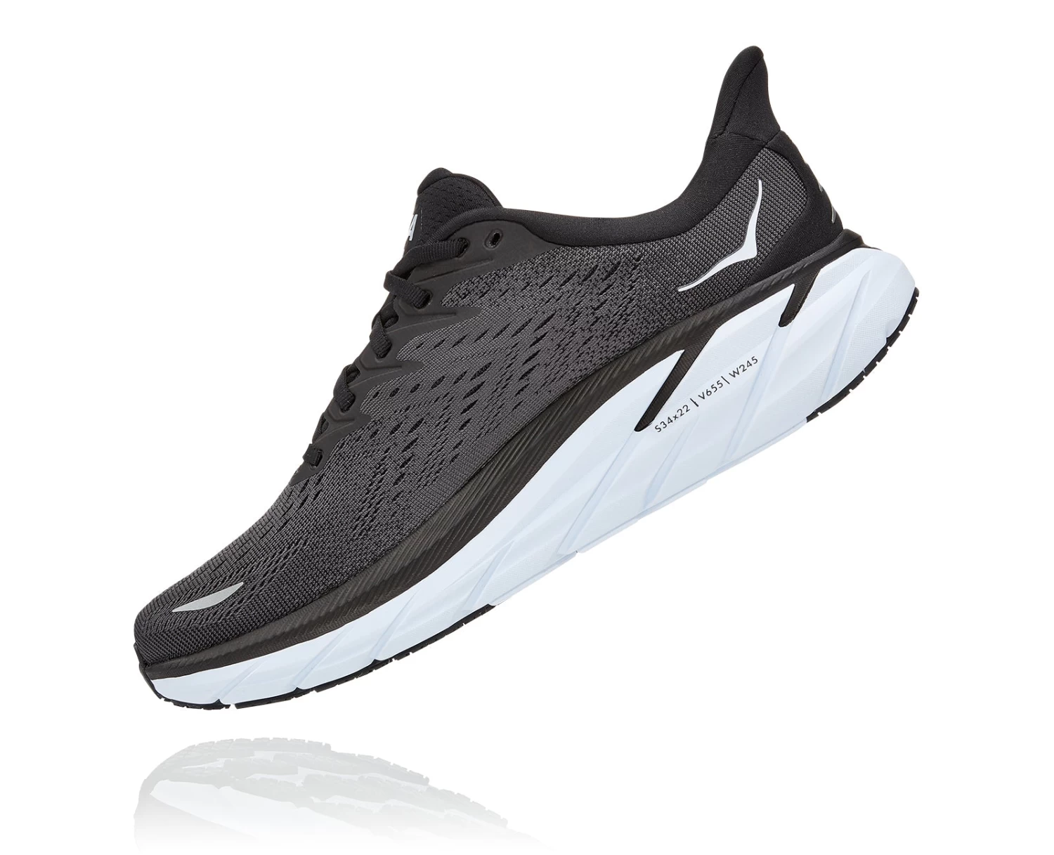 Hoka Men's Clifton 8 (BWHT - Black/White) 3 Hoka Men's Clifton 8 (BWHT - Black/White) - Image 3