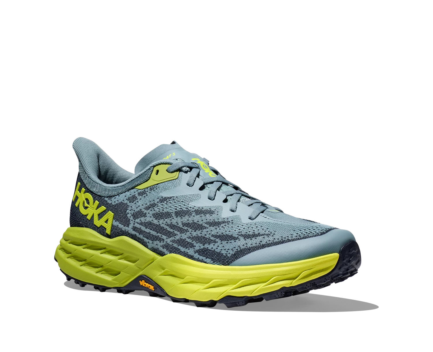 Hoka Men's Speedgoat 5 WIDE (SBDCT - Stone Blue/Dark Citron) 3 Hoka Men's Speedgoat 5 WIDE (SBDCT - Stone Blue/Dark Citron) - Image 3