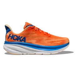 Hoka Men's Clifton 9 WIDE (VOIM - Vibrant Orange/Impala)
