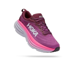 Hoka Women's Bondi 8 (BGWN - Beautyberry/Grape Wine)