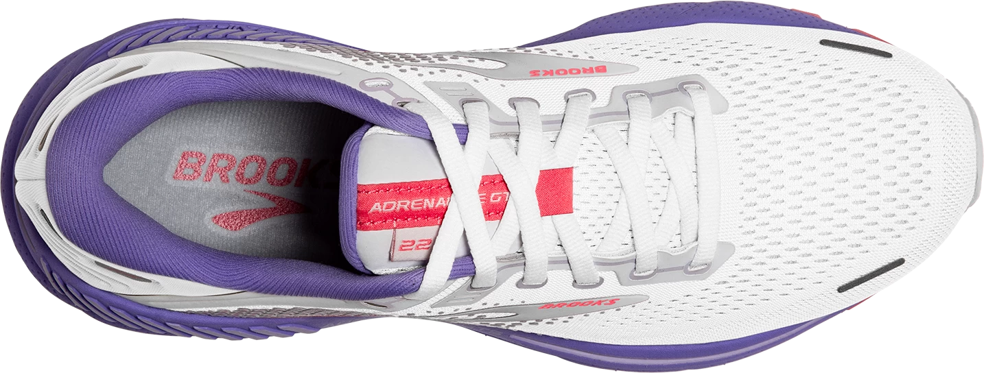BROOKS Women's Adrenaline GTS 22 (105 - White/Coral/Purple) 5 BROOKS Women's Adrenaline GTS 22 (105 - White/Coral/Purple) - Image 5