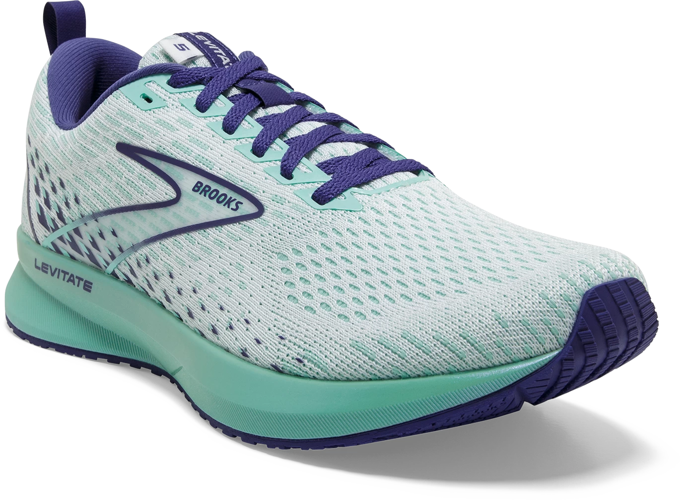 BROOKS Women's Levitate 5 (127 - White/Navy Blue/Yucca) 3 BROOKS Women's Levitate 5 (127 - White/Navy Blue/Yucca) - Image 3