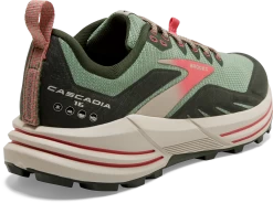 BROOKS Women's Cascadia 16 (394 - Basil/Duffel Bag/Coral) -Saucony Store 120363 394 H Cascadia 16