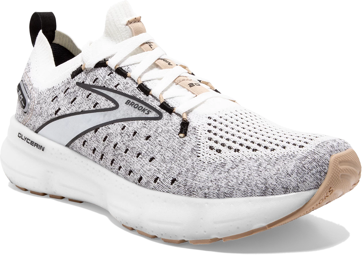 BROOKS Women's Glycerin 20 Stealthfit (163 - White/Black/Cream) 3 BROOKS Women's Glycerin 20 Stealthfit (163 - White/Black/Cream) - Image 3