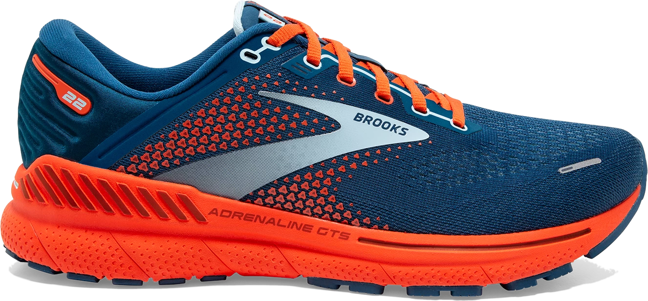 BROOKS Men's Adrenaline GTS 22 (404 - Blue/Light Blue Orange) 1 BROOKS Men's Adrenaline GTS 22 (404 - Blue/Light Blue Orange)