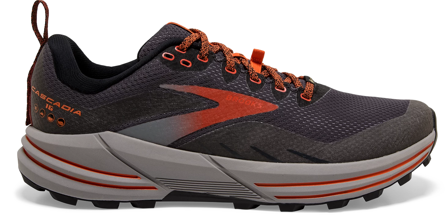 BROOKS Men's Cascadia 16 GTX (060 - Black/Ebony/Cinnabar) 1 BROOKS Men's Cascadia 16 GTX (060 - Black/Ebony/Cinnabar)