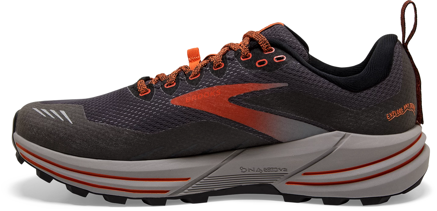 BROOKS Men's Cascadia 16 GTX (060 - Black/Ebony/Cinnabar) 2 BROOKS Men's Cascadia 16 GTX (060 - Black/Ebony/Cinnabar) - Image 2