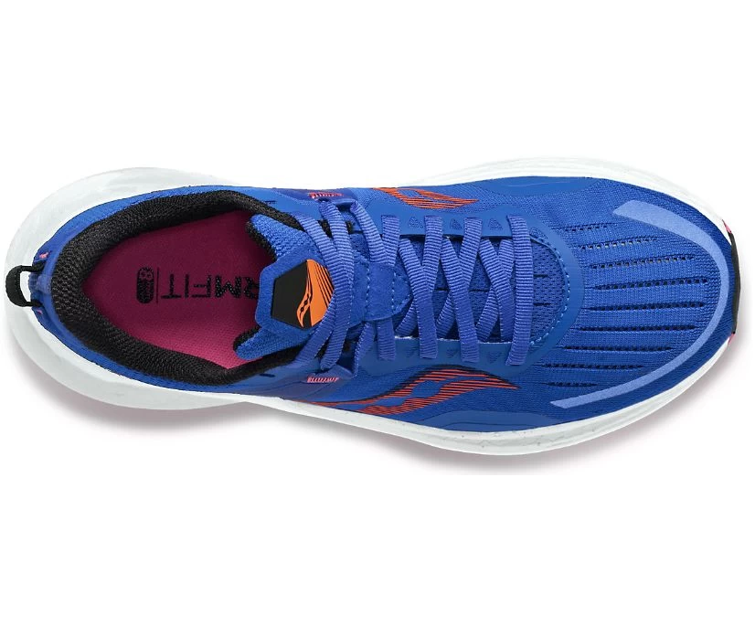 Saucony Women’s Tempus (125 - Blue Raz/Zest) 3 Saucony Women’s Tempus (125 - Blue Raz/Zest) - Image 3